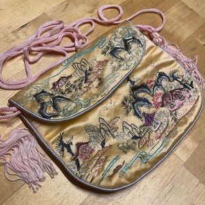 Rare Hand Embroidered Silk Bag